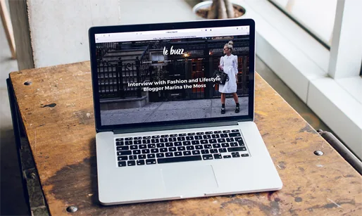 A Las Vegas lifestyle WordPress site on a laptop