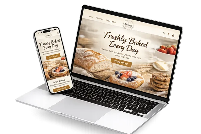 A bakery website kept current with regular maintenance