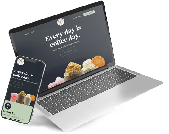 A Tampa cafe WordPress site on a laptop and phone